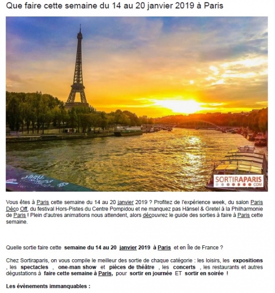 Sortir Ã  Paris